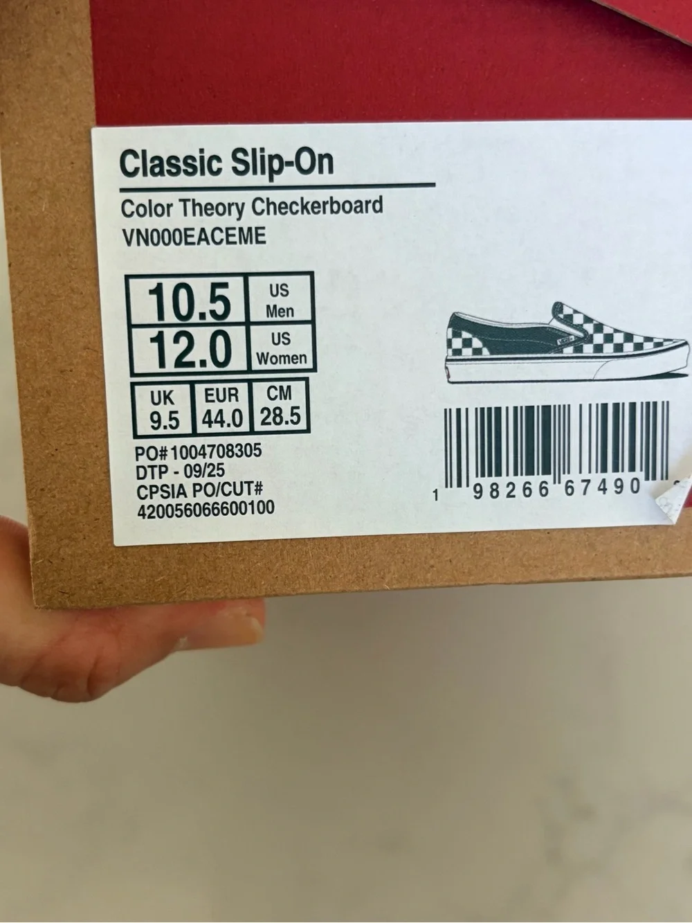 Vans Slip-On Checkerboard in Green & White